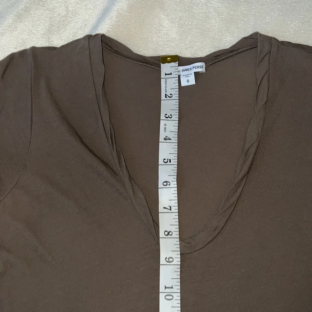 James Perse Deep V Neck T Shirt Size 0 - Picture 6 of 8